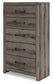 Graystorm Queen Panel Bed with Mirrored Dresser, Chest and Nightstand