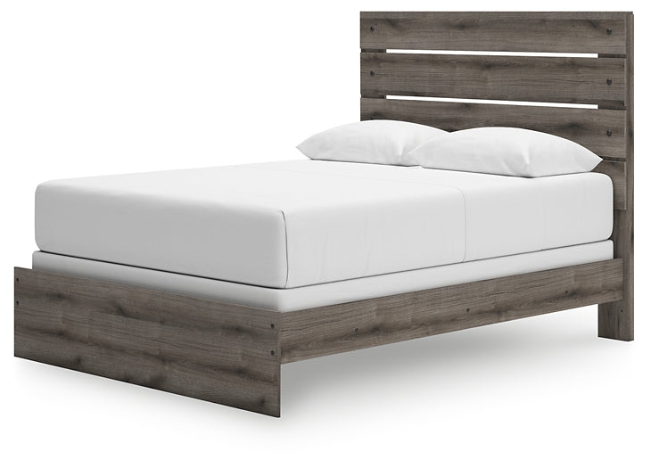Graystorm Queen Panel Bed with Mirrored Dresser, Chest and Nightstand
