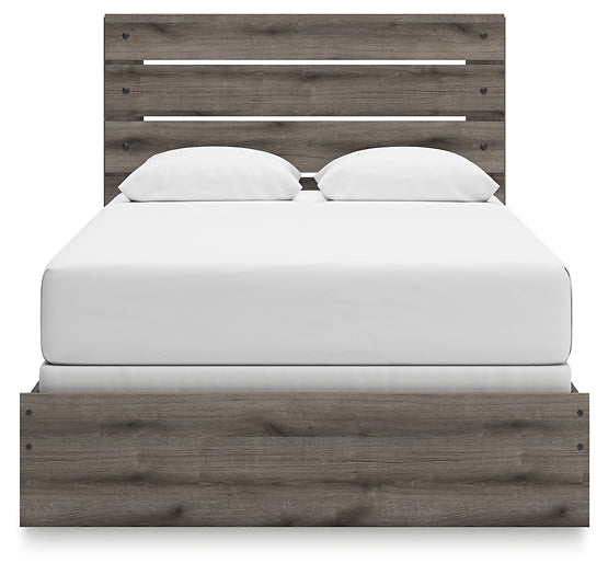 Graystorm Queen Panel Bed with Mirrored Dresser, Chest and Nightstand