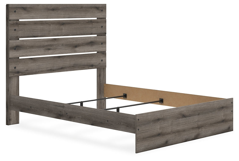 Graystorm Queen Panel Bed with Mirrored Dresser, Chest and Nightstand