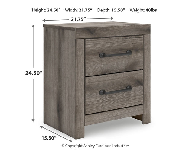 Graystorm Queen Panel Bed with Mirrored Dresser, Chest and Nightstand