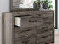 Graystorm Queen Panel Bed with Mirrored Dresser, Chest and Nightstand