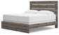 Graystorm King Panel Bed with Mirrored Dresser and Chest