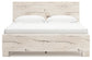 King Panel Bed with Mirrored Dresser and Chest