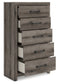 Graystorm Full Panel Bed with Mirrored Dresser and Chest