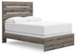 Graystorm Full Panel Bed with Mirrored Dresser and Chest