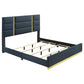 Ines 4-piece Queen Bedroom Set Navy and White High Gloss