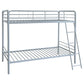 Carson Metal Twin Over Twin Bunk Bed Glossy Silver