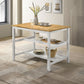 Edgeworth Kitchen Island Counter Table Brown and White
