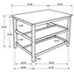 Edgeworth Kitchen Island Counter Table Brown and White