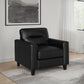 Scotland Faux Leather Upholstered Track Arm Chair Black