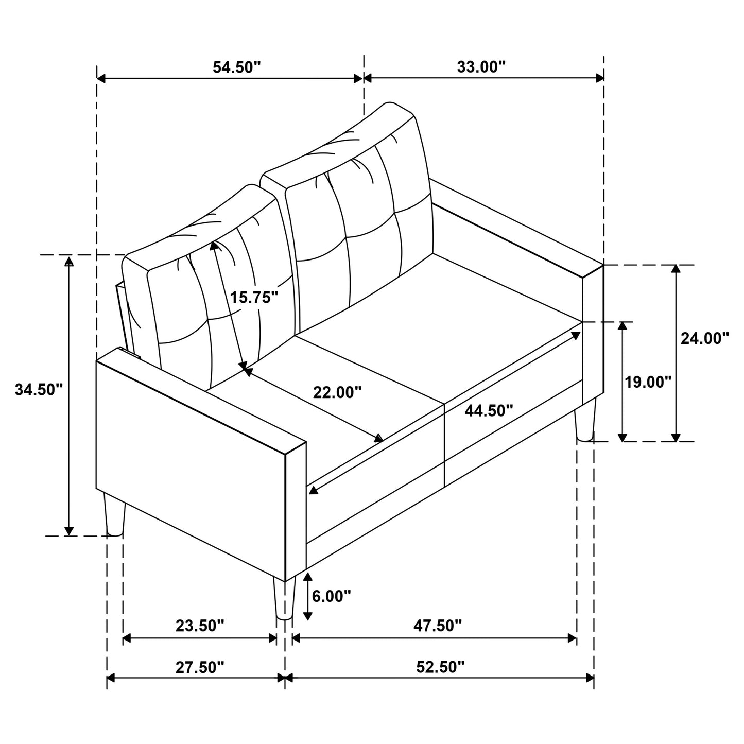 Bowen II 3-piece Fabric Upholstered Track Arm Sofa Set Rust