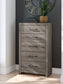 Graystorm Full Panel Bed with Mirrored Dresser, Chest and Nightstand