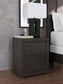 Queen Panel Storage Bed with Mirrored Dresser and Nightstand