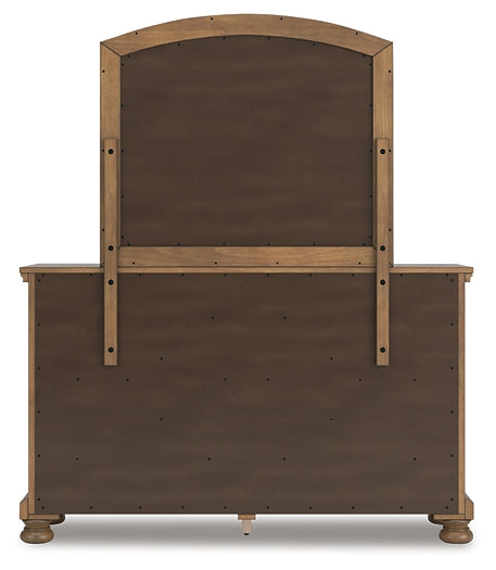 Feddinger California King Panel Bed with Mirrored Dresser and Chest