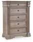 Blairhurst King Panel Bed with Mirrored Dresser and Chest