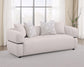Jeanette 84-inch Fabric Upholstered Round Arm Sofa Beige