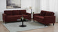 Ruth 77-inch Fabric Upholstered Track Arm Sofa Rust Red