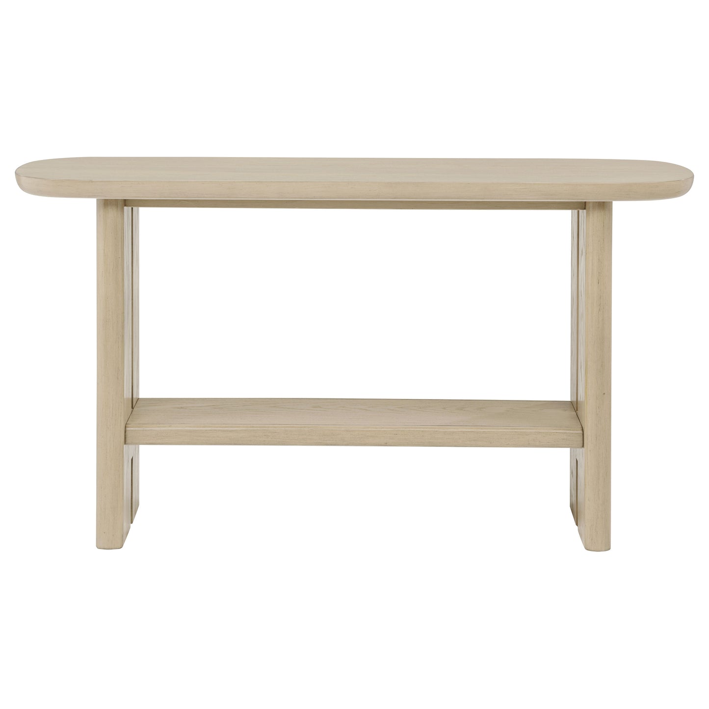 Kailani Coastal Sofa Console Table with Shelf Beige Oak