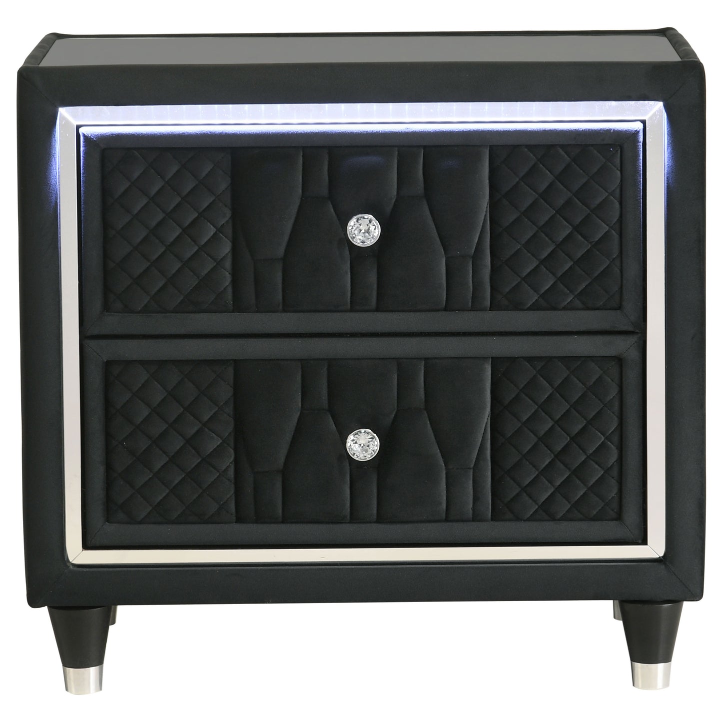 Lorient 2-drawer LED Nightstand with USB Black