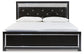 Kaydell King Upholstered Panel Bed with Mirrored Dresser and 2 Nightstands