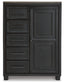 Foyland California King Panel Storage Bed with Mirrored Dresser, Chest and Nightstand