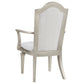 Evangeline Upholstered Dining Arm Chair with Faux Diamond Trim Ivory and Silver Oak (Set of 2)