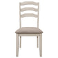 Ronnie Ladder Back Padded Seat Dining Side Chair Khaki and Rustic Cream (Set of 2)