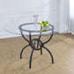 Aviano 48" Round Glass Top Dining Table Clear and Gunmetal