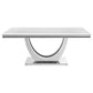 Kerwin Rectangle Faux Marble Top Dining Table White and Chrome