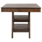 Dewey 2-drawer Counter Height Table with Open Shelves Walnut