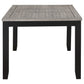 Elodie Rectangular Dining Table with Extension Grey and Black