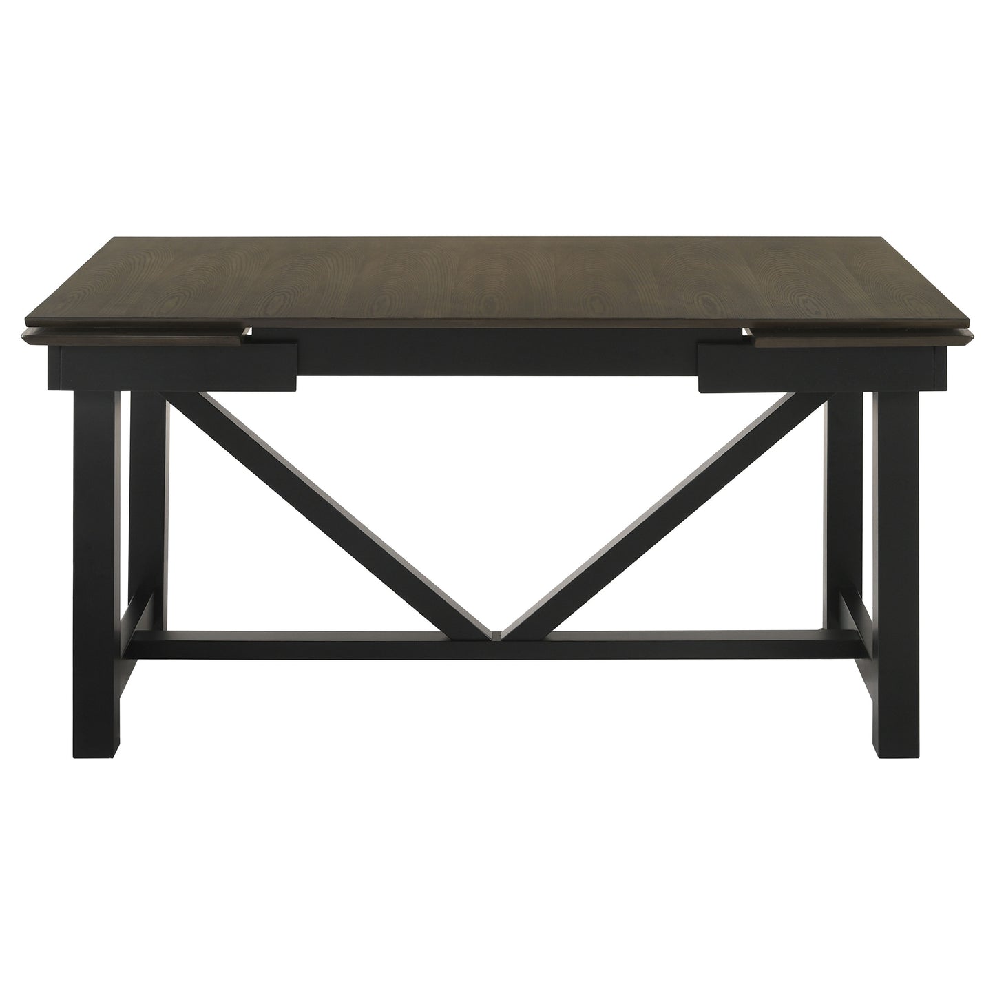 Malia Rectangular Dining Table with Refractory Extension Leaf Black