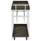 Kinney 2-tier Bar Cart with Storage Drawer Rustic Grey and Chrome