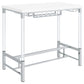 Norcrest Pub Height Bar Table with Acrylic Legs and Wine Storage White High Gloss