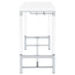 Norcrest Pub Height Bar Table with Acrylic Legs and Wine Storage White High Gloss