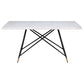 Gabrielle Rectangular Marble Top Dining Table White and Black