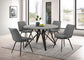 Neil Round Wood Top Dining Table Concrete and Black