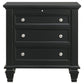 Sandy Beach 3-drawer Nightstand Black