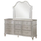 Evangeline 9-drawer Dresser with Mirror Silver Oak
