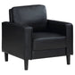 Ruth Upholstered Track Arm Faux Leather Accent Chair Black