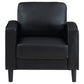 Ruth Upholstered Track Arm Faux Leather Accent Chair Black