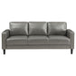 Ruth Upholstered Track Arm Faux Leather Sofa Grey