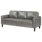 Ruth Upholstered Track Arm Faux Leather Sofa Grey