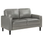 Ruth 3-piece Upholstered Track Arm Faux Leather Sofa Set Grey