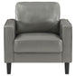 Ruth 3-piece Upholstered Track Arm Faux Leather Sofa Set Grey