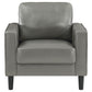 Ruth Upholstered Track Arm Faux Leather Accent Chair Grey