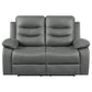 Nova Upholstered Motion Reclining Loveseat Dark Grey