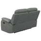 Nova Upholstered Motion Reclining Loveseat Dark Grey