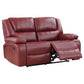 Camila 3-piece Upholstered Reclining Sofa Set Red Faux Leather